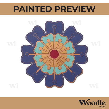 Flower Reusable Rangoli Base MDF Design 1