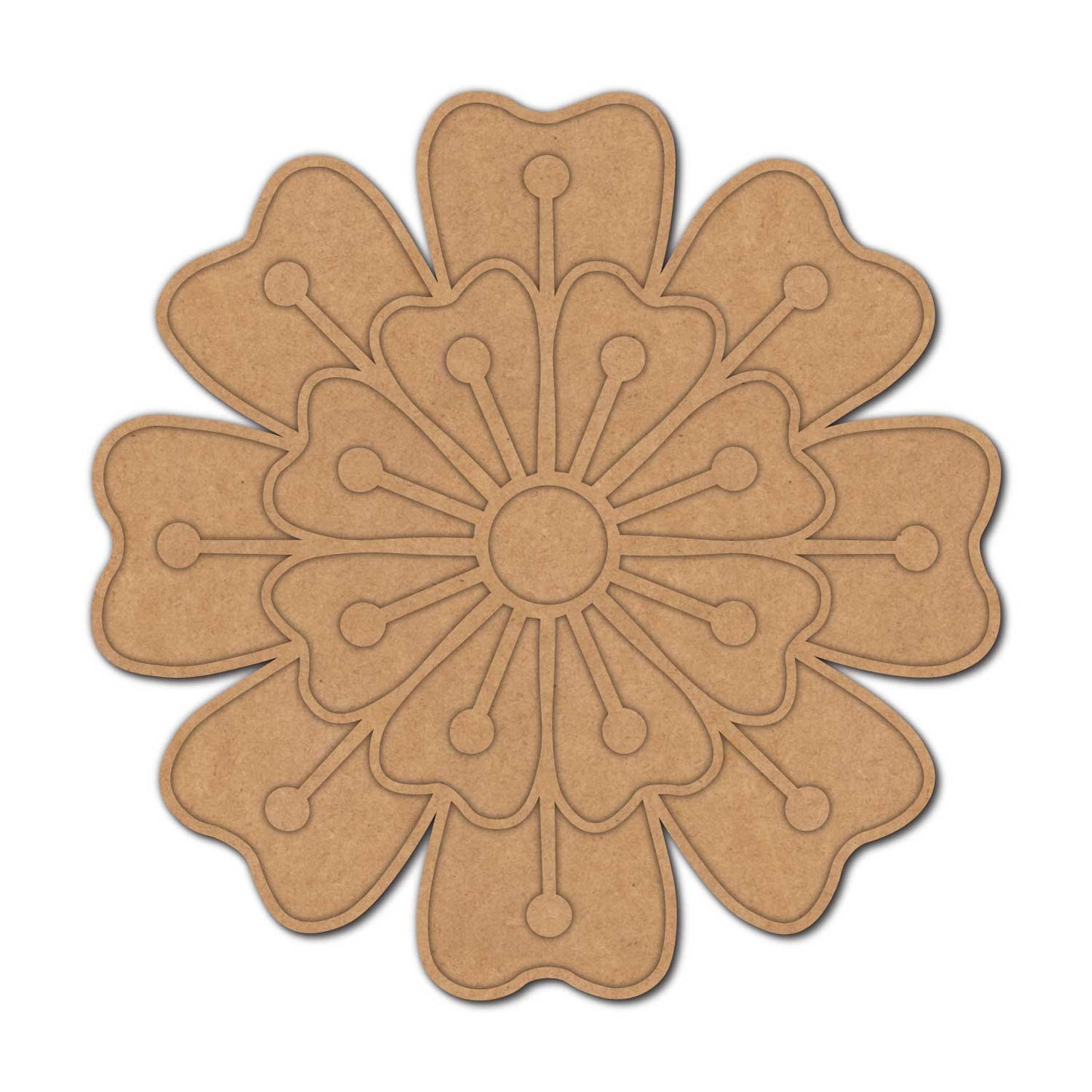 Flower Reusable Rangoli Base MDF Design 1