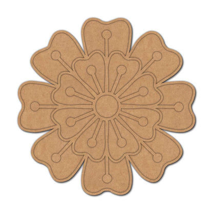 Flower Reusable Rangoli Base MDF Design 1
