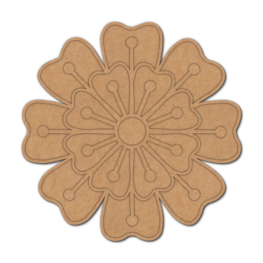 Flower Reusable Rangoli Base MDF Design 1