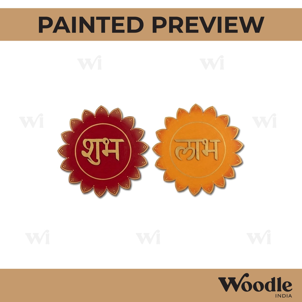 Flower Shubh Labh Base MDF Design 1