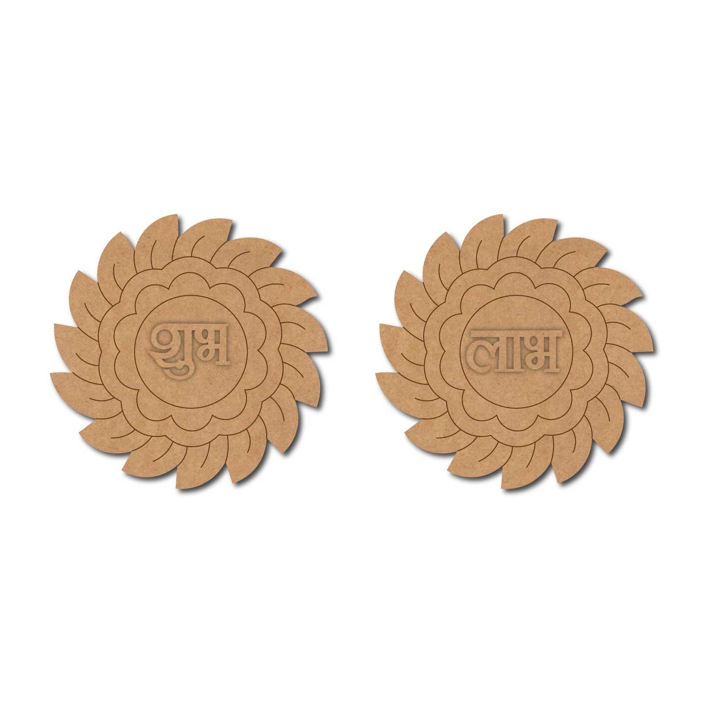 Flower Shubh Labh Pre Marked Base MDF Design 1