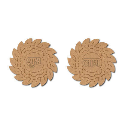 Flower Shubh Labh Pre Marked Base MDF Design 1
