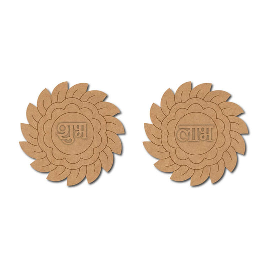 Flower Shubh Labh Pre Marked Base MDF Design 1