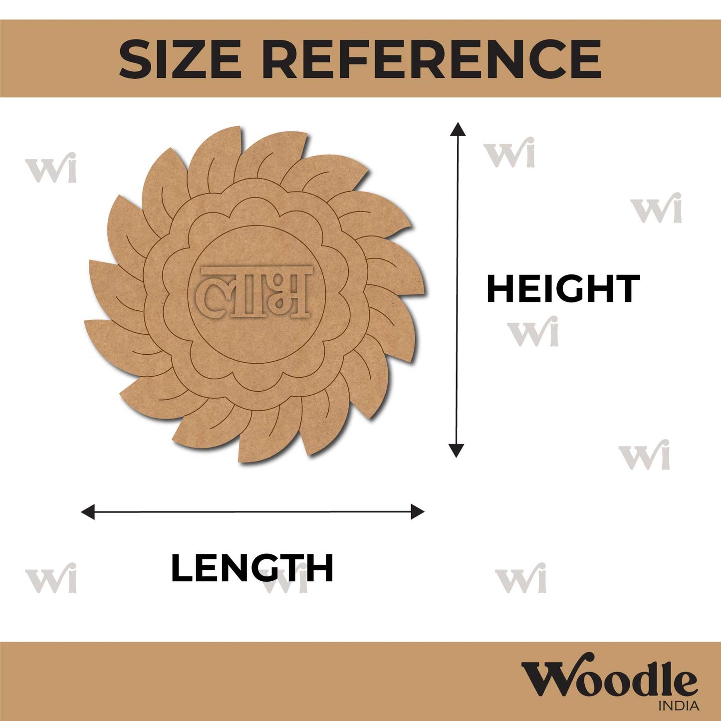 Flower Shubh Labh Pre Marked Base MDF Design 1