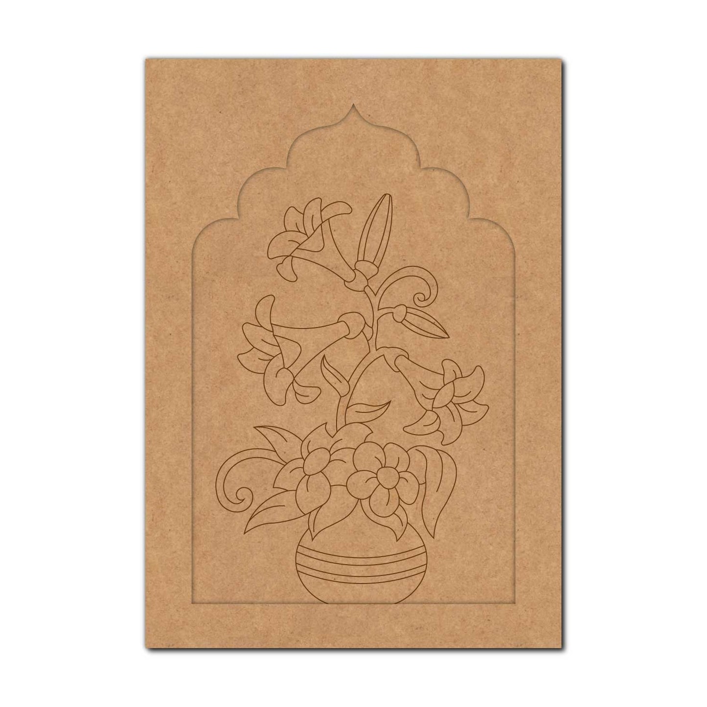 Flower Vase Jharokha Pre Marked MDF Design 1