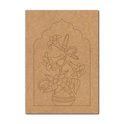 Flower Vase Jharokha Pre Marked MDF Design 1