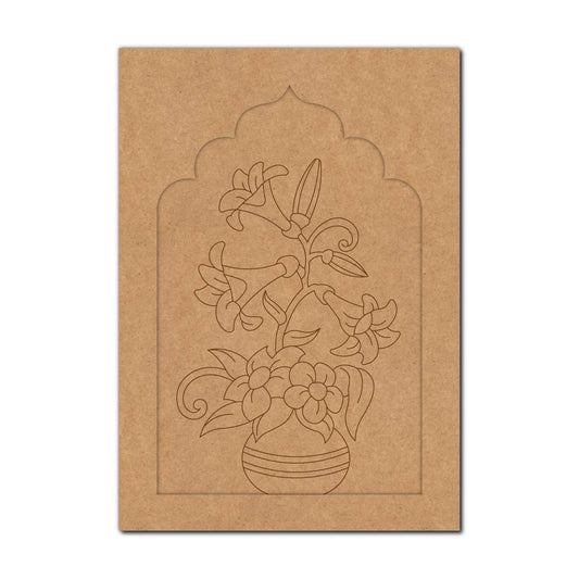 Flower Vase Jharokha Pre Marked MDF Design 1