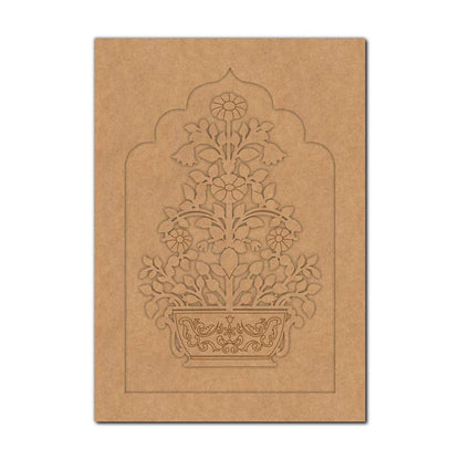 Flower Vase Motif Jharokha Pre Marked MDF Design 1