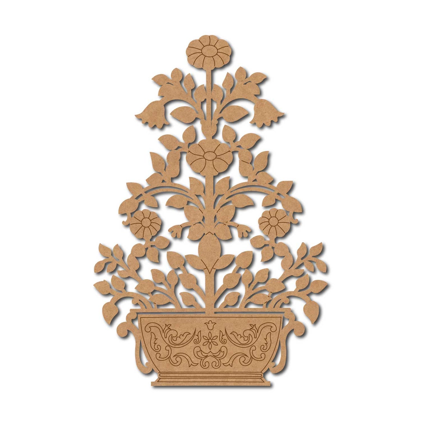 Flower Vase Motif Pre Marked MDF Design 1