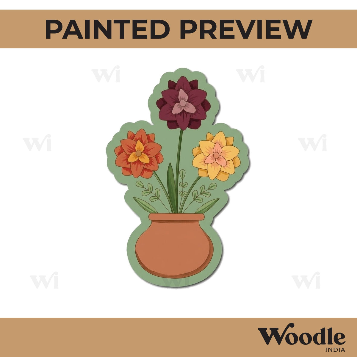 Flower Vase Pre Marked MDF Design 3