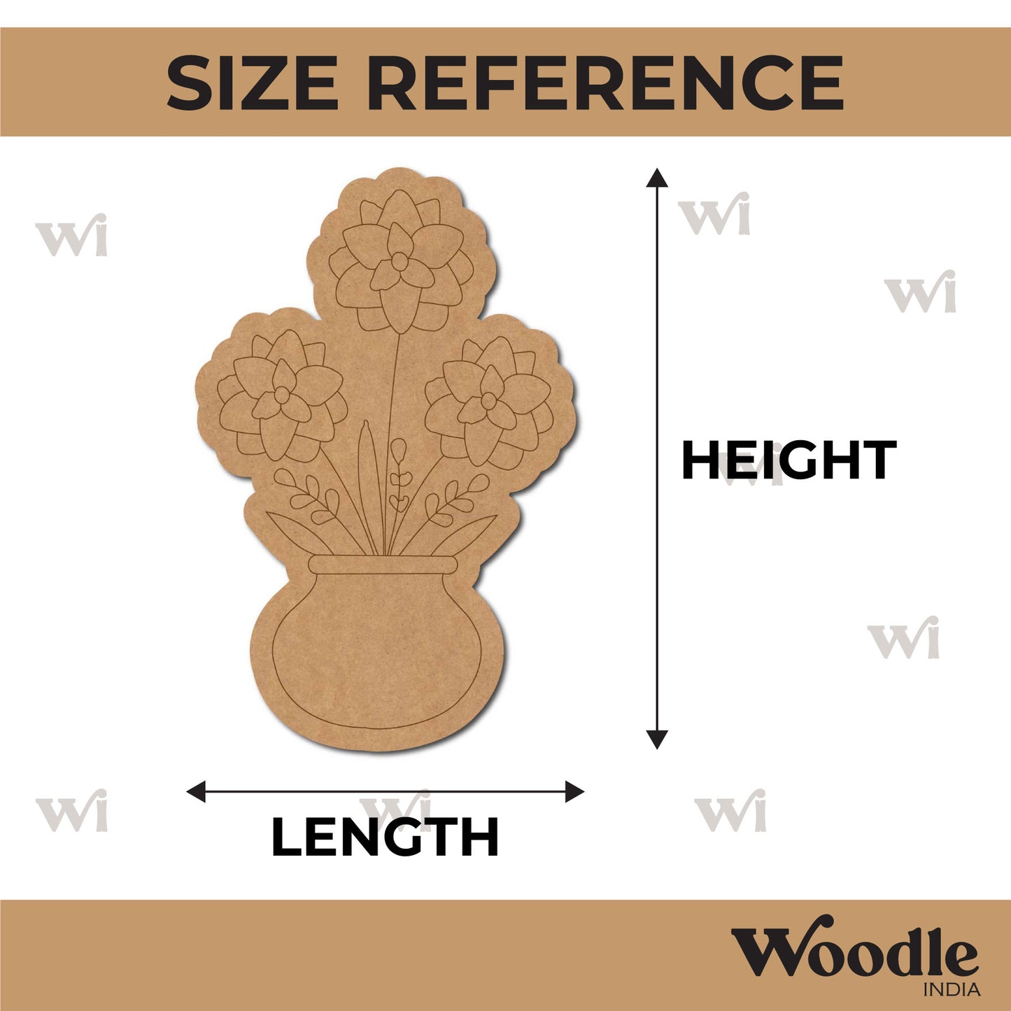 Flower Vase Pre Marked MDF Design 3