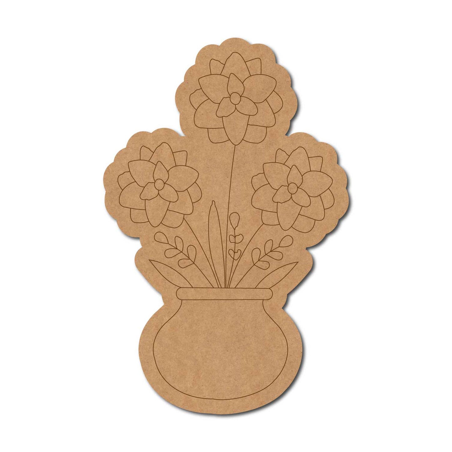 Flower Vase Pre Marked MDF Design 3