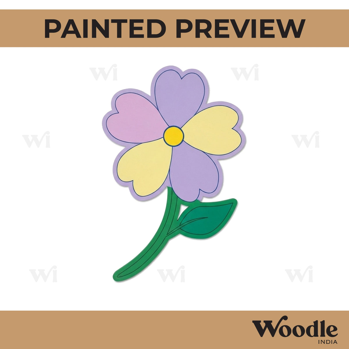 Flower With Leaf Pre Marked MDF Design 1