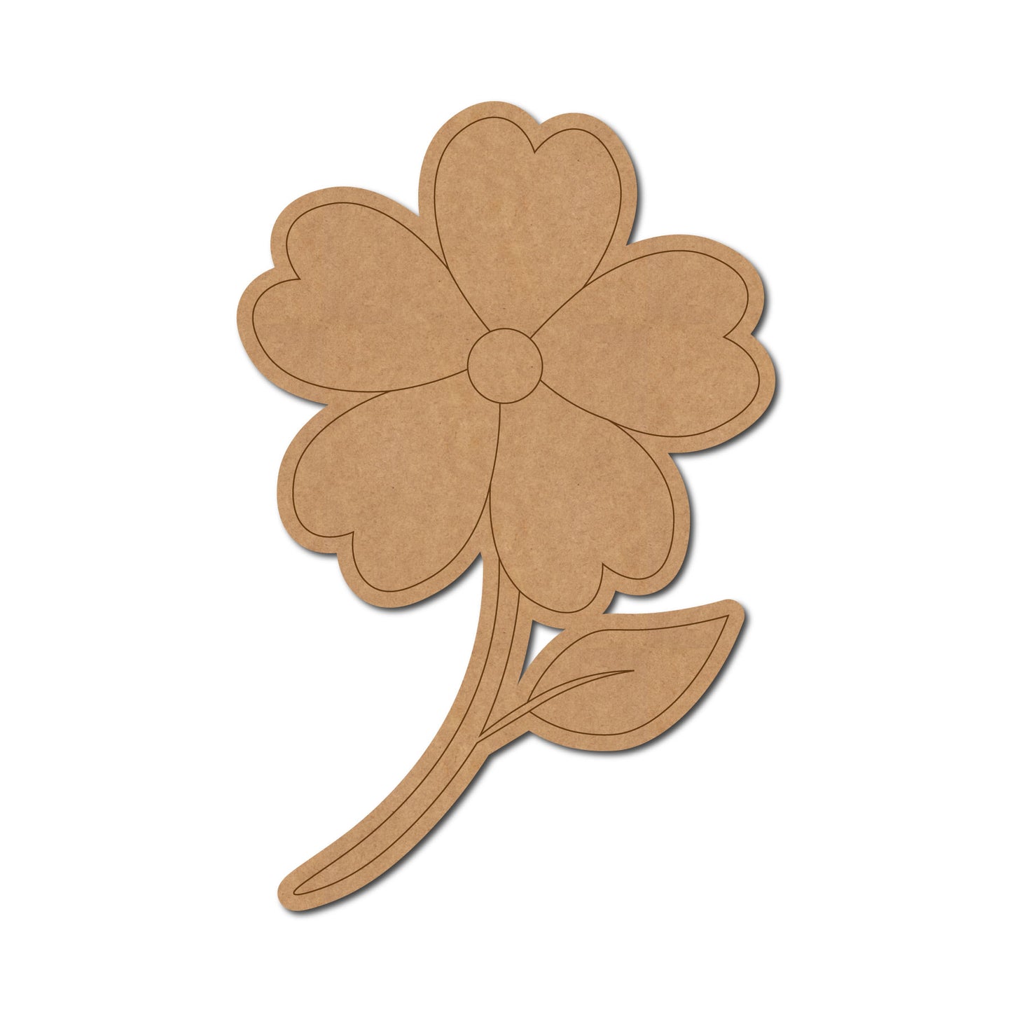 Flower With Leaf Pre Marked MDF Design 1