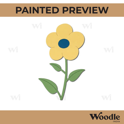 Flower With Leaves Pre Marked MDF Design 1