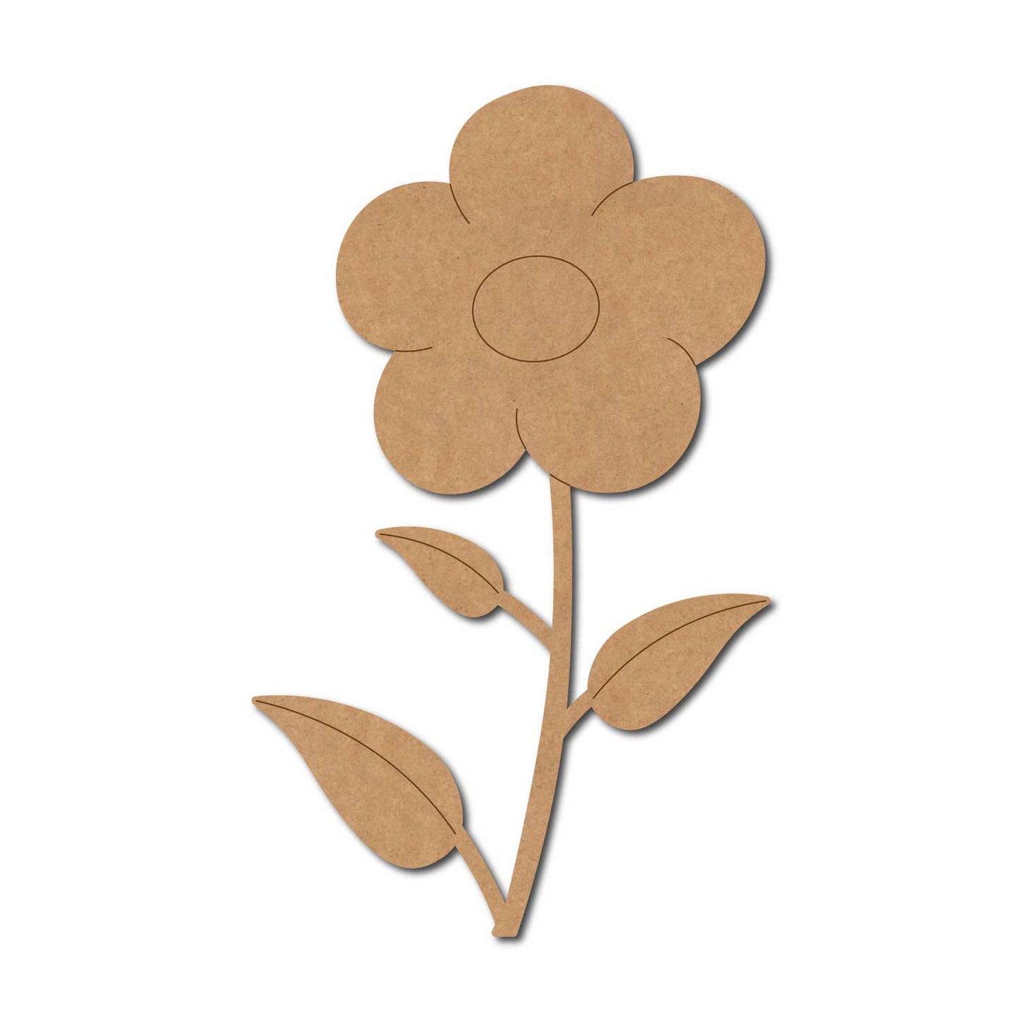 Flower With Leaves Pre Marked MDF Design 1