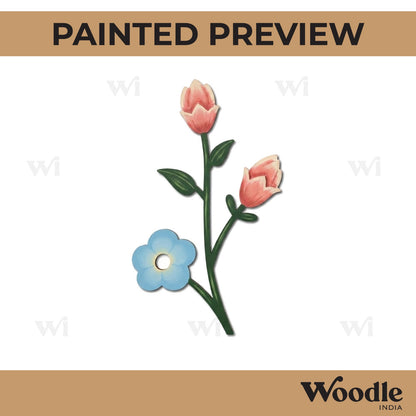 Flower With Leaves Pre Marked MDF Design 2
