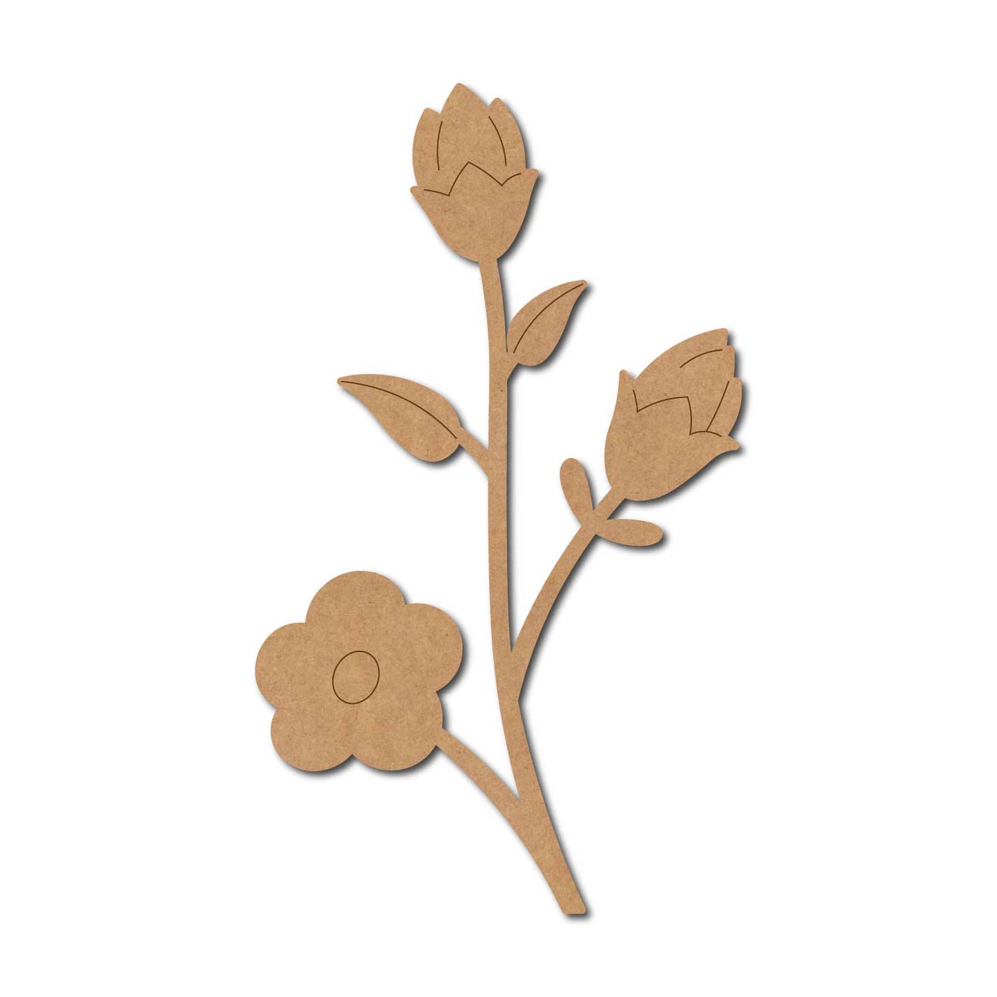 Flower With Leaves Pre Marked MDF Design 2