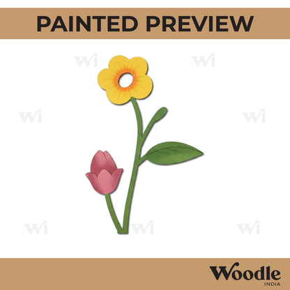 Flower With Leaves Pre Marked MDF Design 3