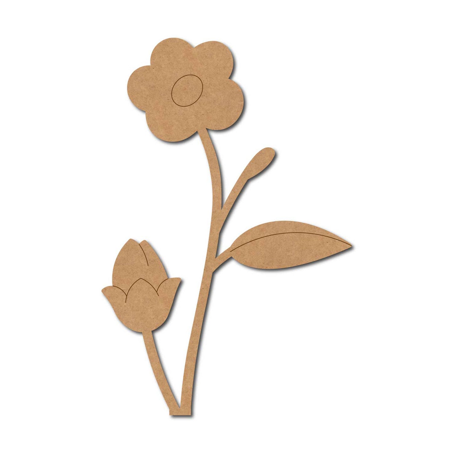 Flower With Leaves Pre Marked MDF Design 3
