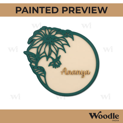 Flower Nameplate MDF Design 2