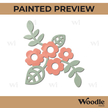 Flowers Corner Cutout MDF Design 1