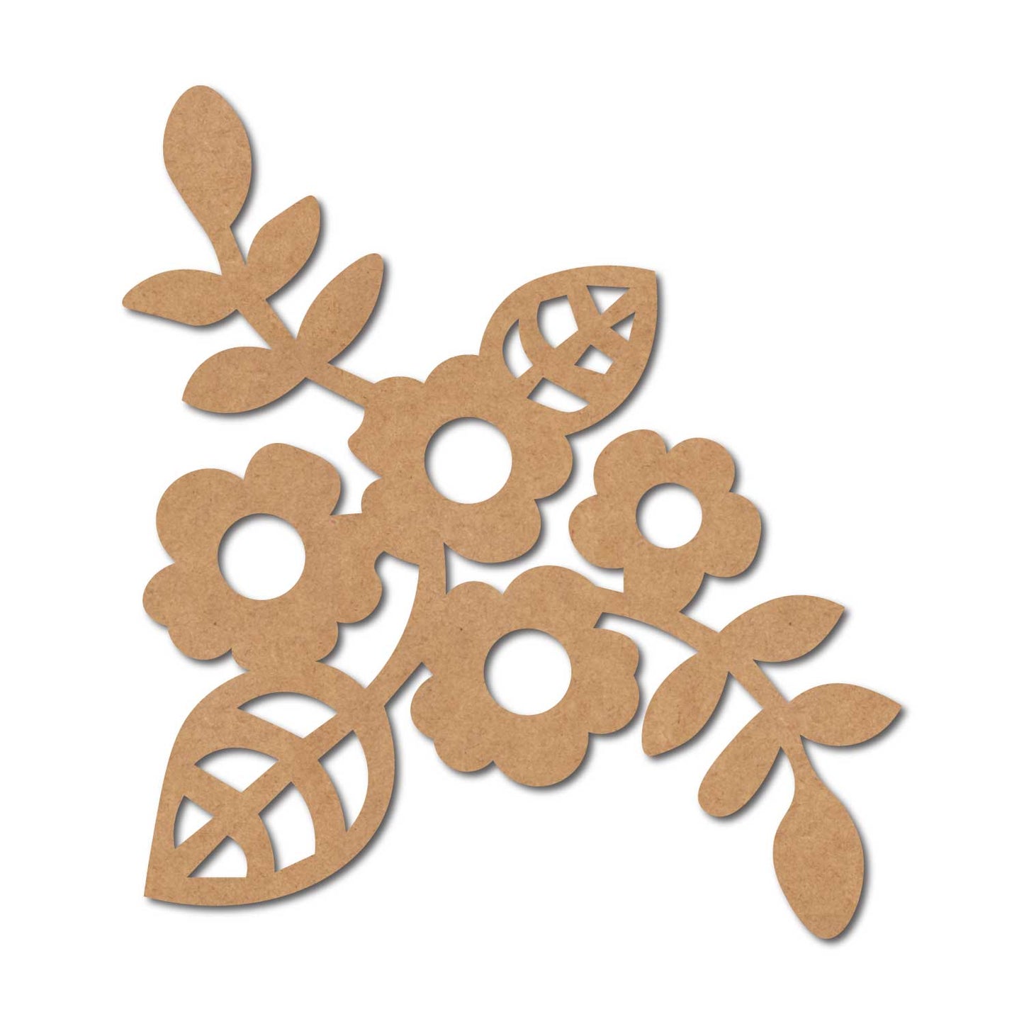 Flowers Corner Cutout MDF Design 1