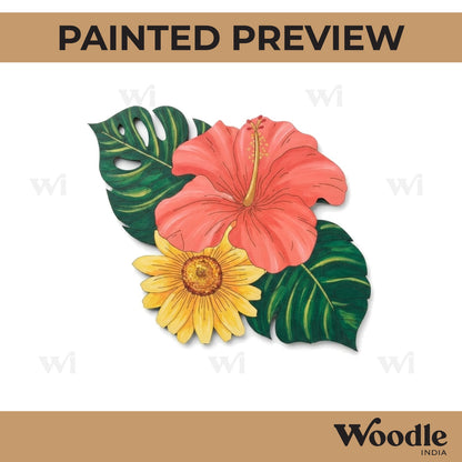 Flowers Leaves Pre Marked Base MDF Design 1