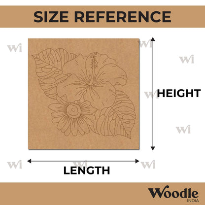 Flowers Leaves Pre Marked Base MDF Design 1