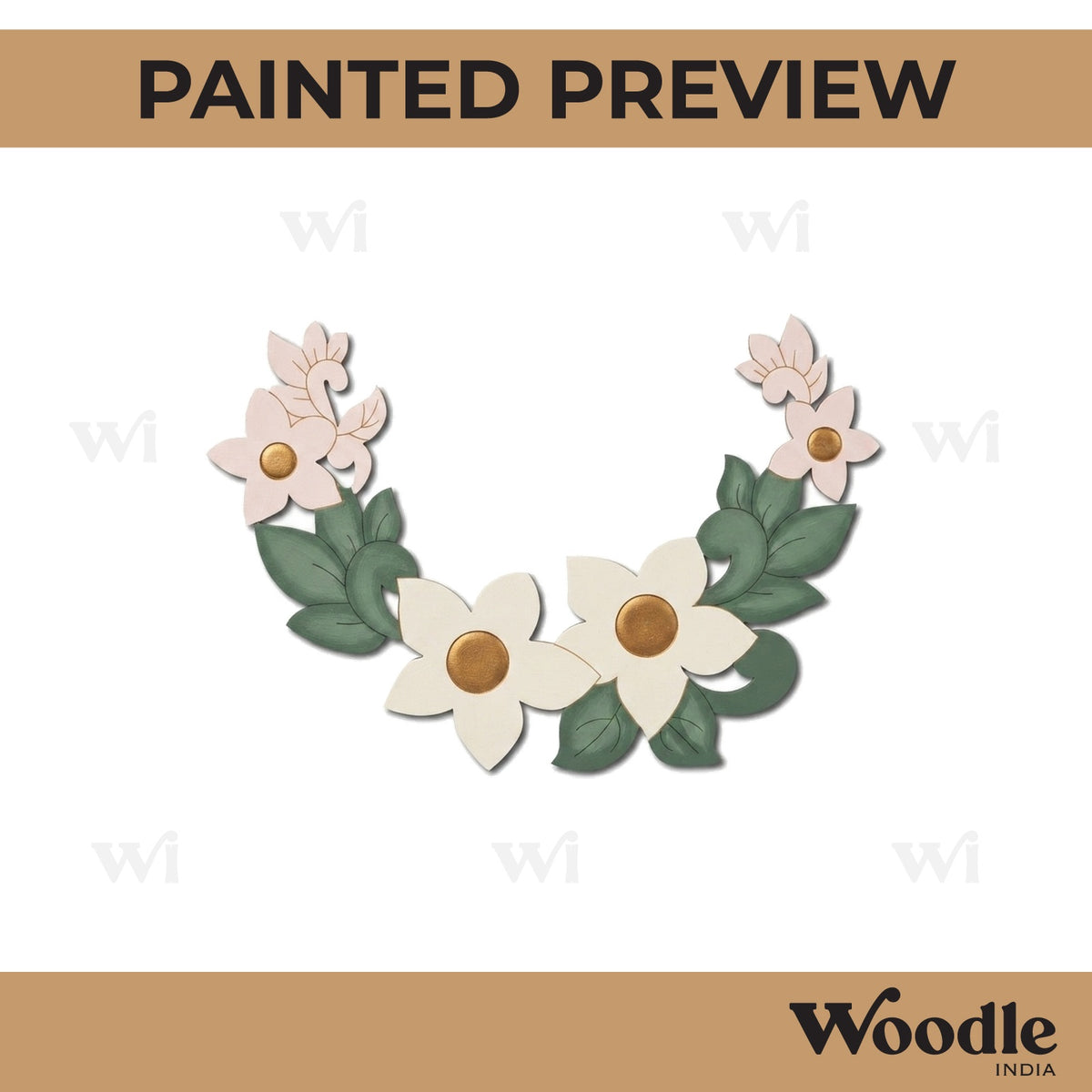 Flowers Leaves Pre Marked Base MDF Design 2