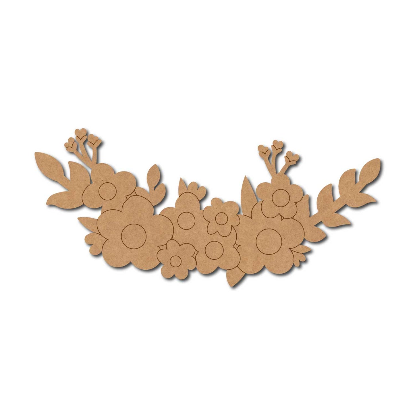 Flowers Leaves Pre Marked Base MDF Design 3