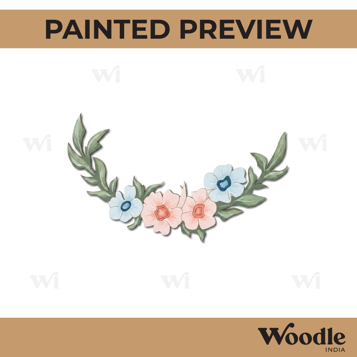 Flowers Leaves Pre Marked MDF design 1