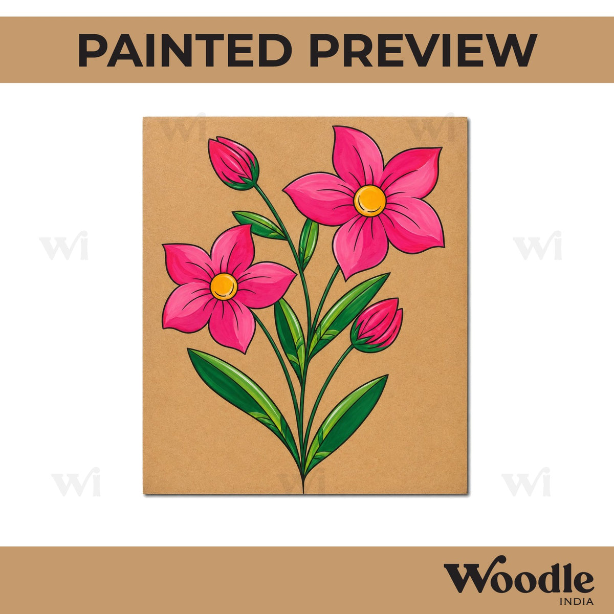 Flowers Pre Marked Base MDF Design 2