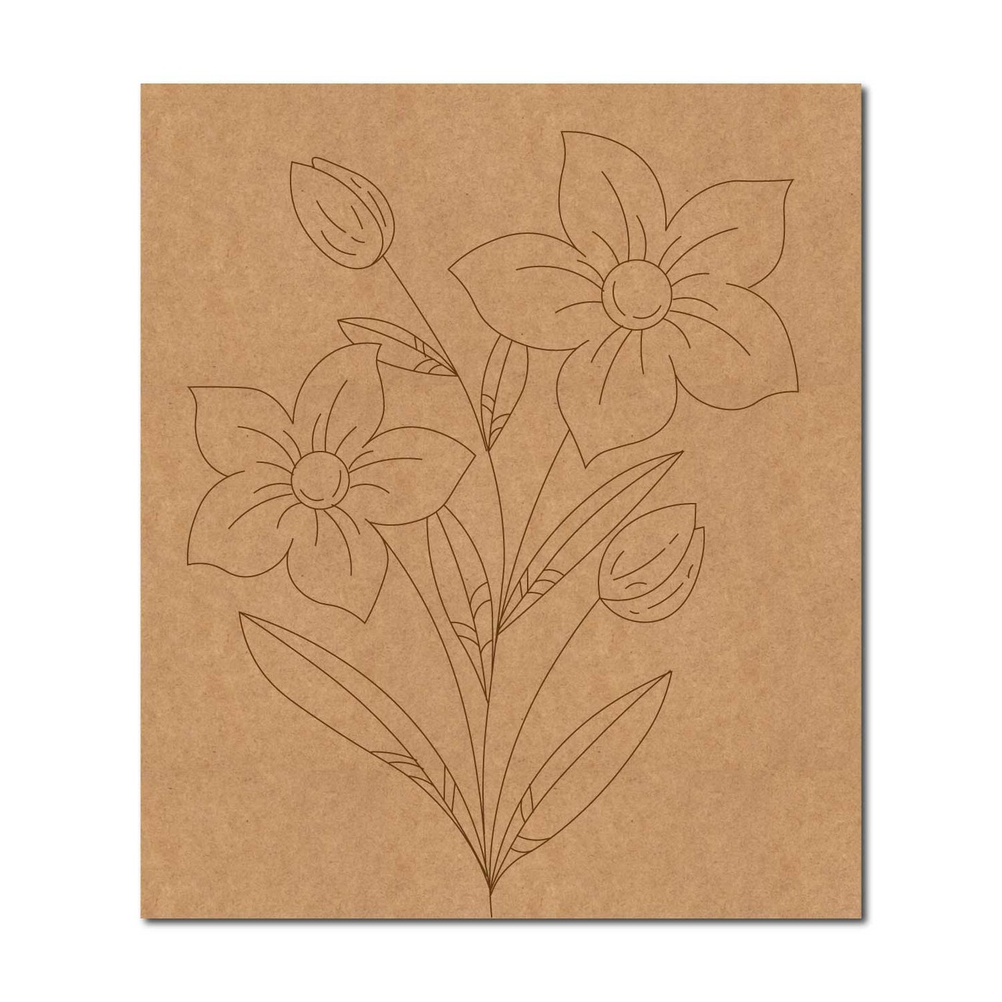 Flowers Pre Marked Base MDF Design 2