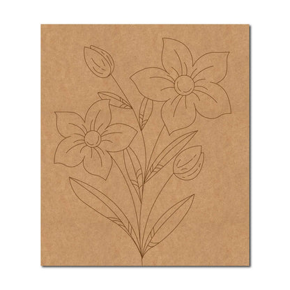 Flowers Pre Marked Base MDF Design 2