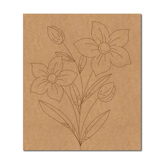 Flowers Pre Marked Base MDF Design 2