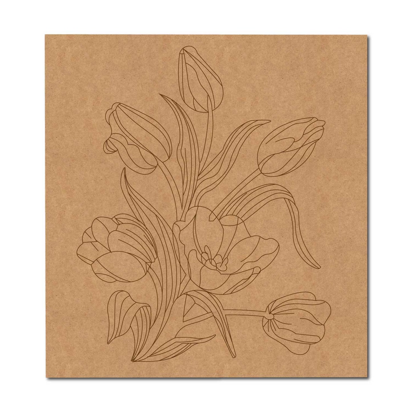 Flowers Pre Marked Base MDF Design 3