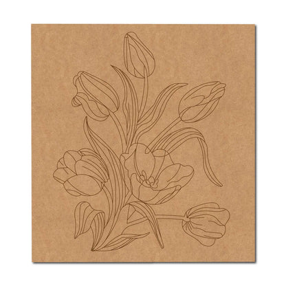Flowers Pre Marked Base MDF Design 3