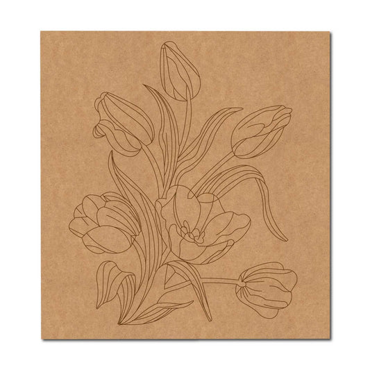 Flowers Pre Marked Base MDF Design 3