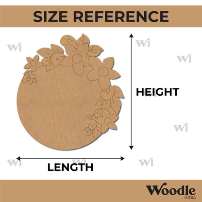 Flowers Pre Marked Round Base MDF Design 1