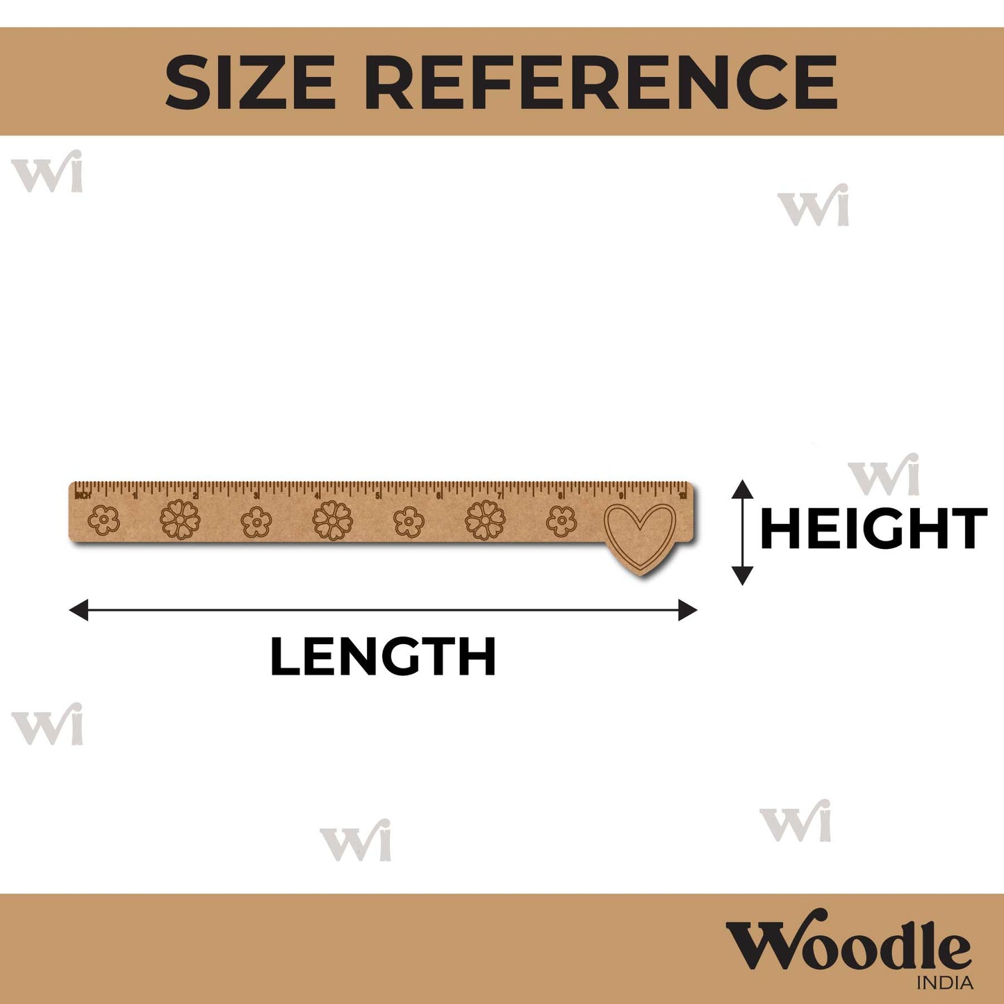 Flowers Ruler Scale MDF Design 1