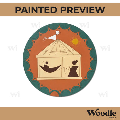 Folk Art Pre Marked Round MDF Design 1