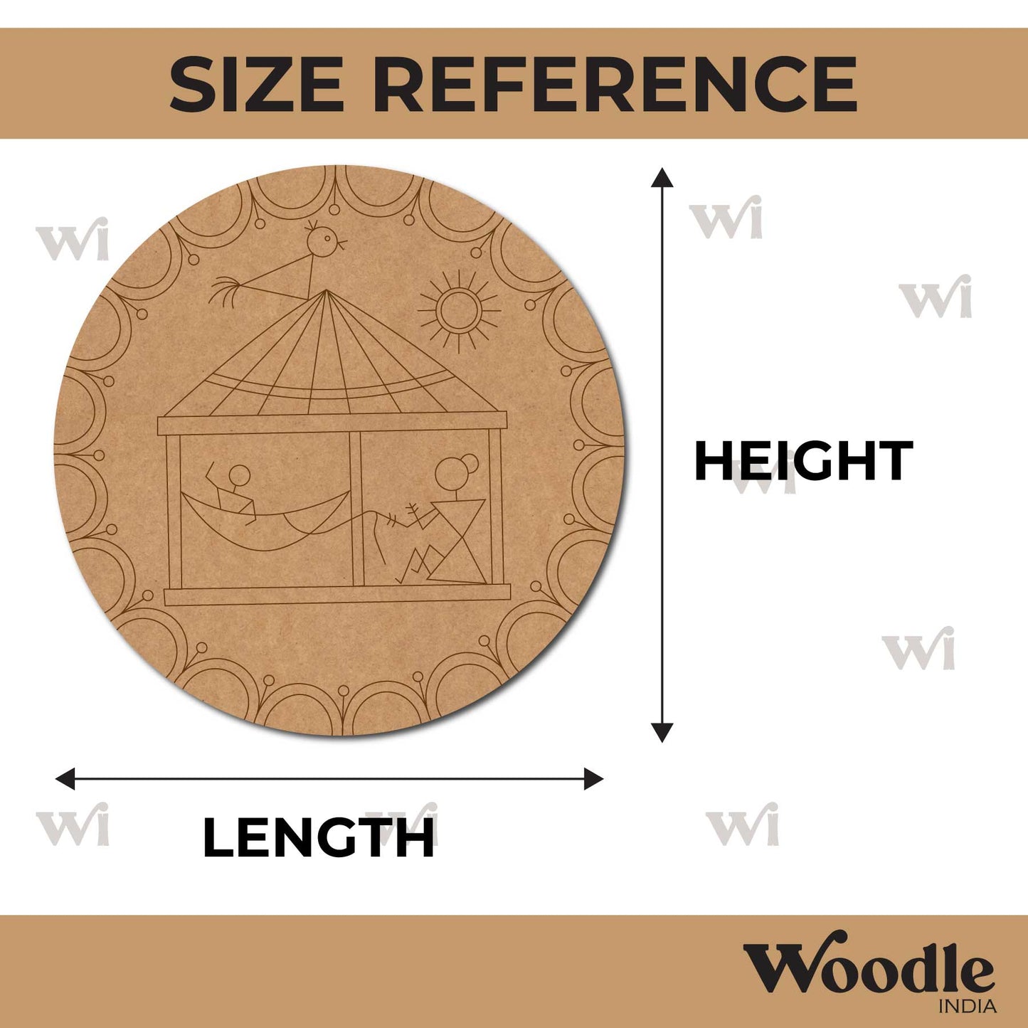 Folk Art Pre Marked Round MDF Design 1