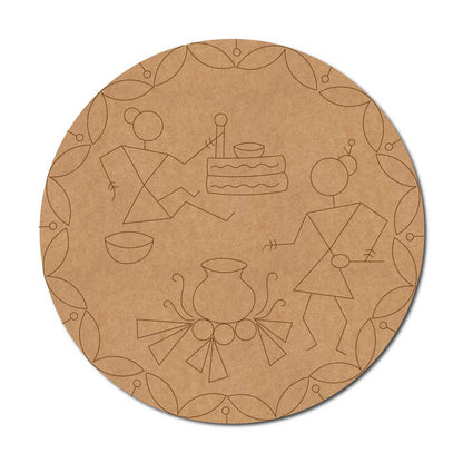 Folk Art Pre Marked Round MDF Design 2