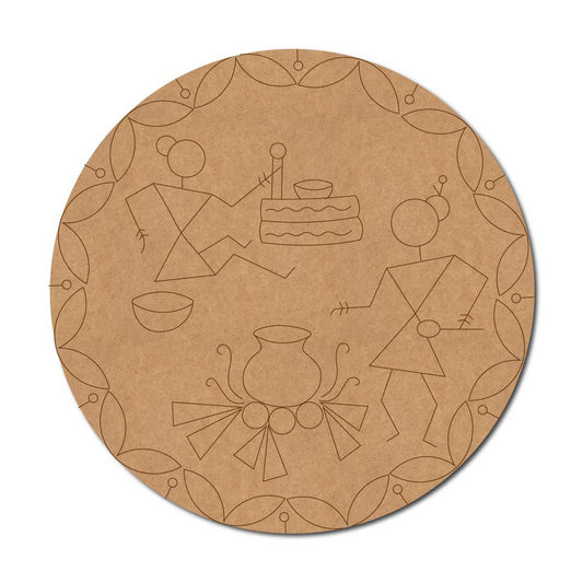Folk Art Pre Marked Round MDF Design 2