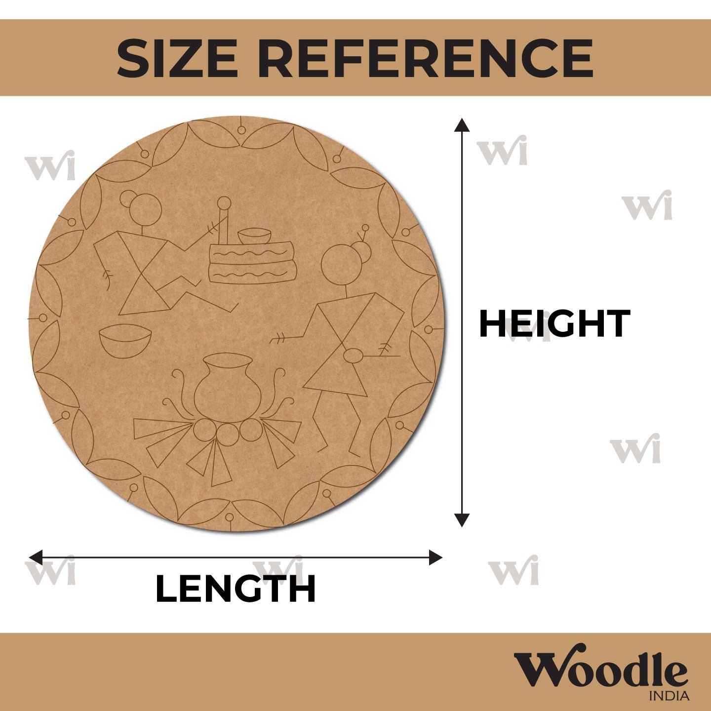 Folk Art Pre Marked Round MDF Design 2