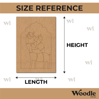 Folk Deer Family Jharokha Pre Marked MDF Design 1