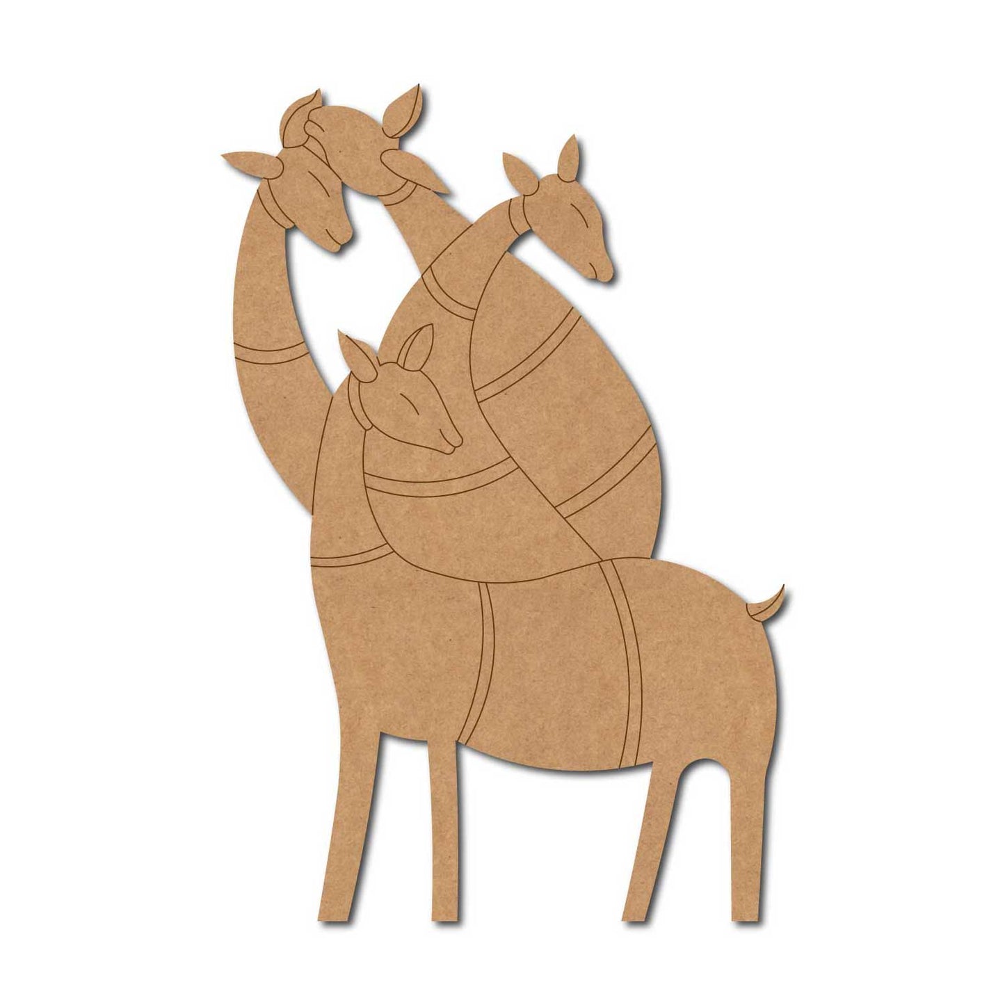Folk Deer Family Pre Marked MDF Design 1