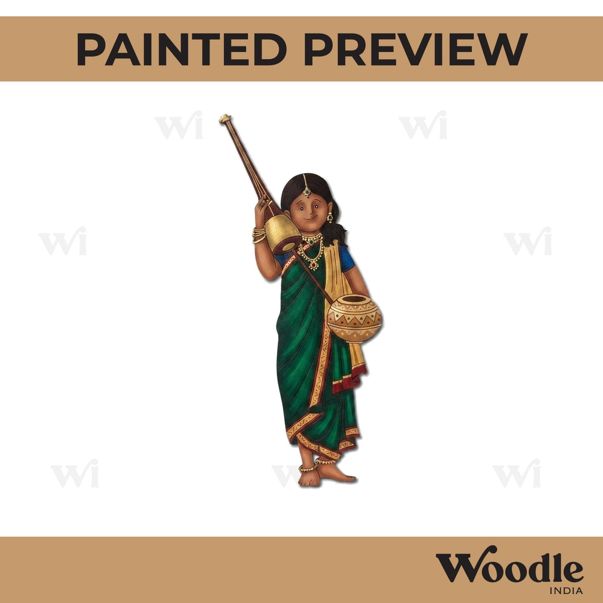 Folk Singer Girl Pre Marked MDF Design 1